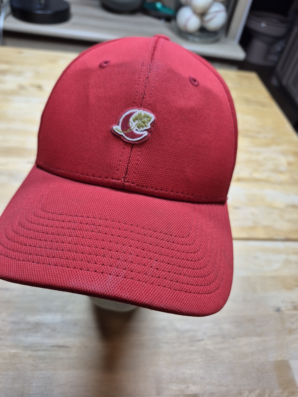 American Needle Red Cap with Leaf Emblem - California Republic